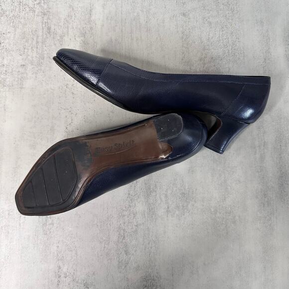 Easy Spirit Snake Print Pumps WMNS Blue US 8 Dress Heels Office Corporate Work - Picture 6 of 7